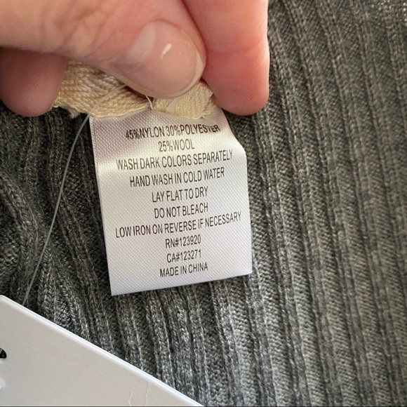 LAmade Gray High Rise Rib Knit Cozy Leggings Footless Tights XS - Picture 5 of 8